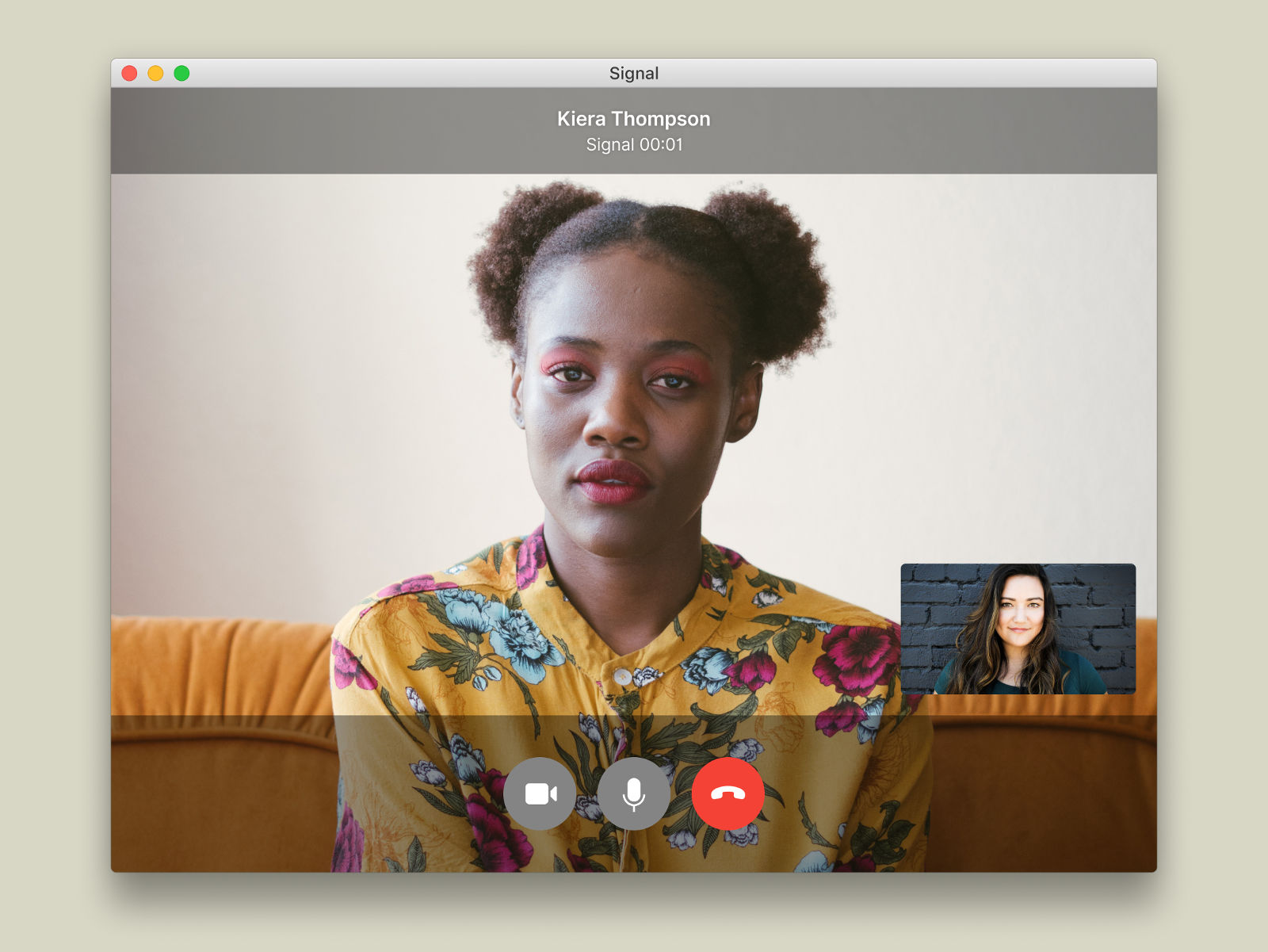 Screenshot of a video call on 99chat Desktop.